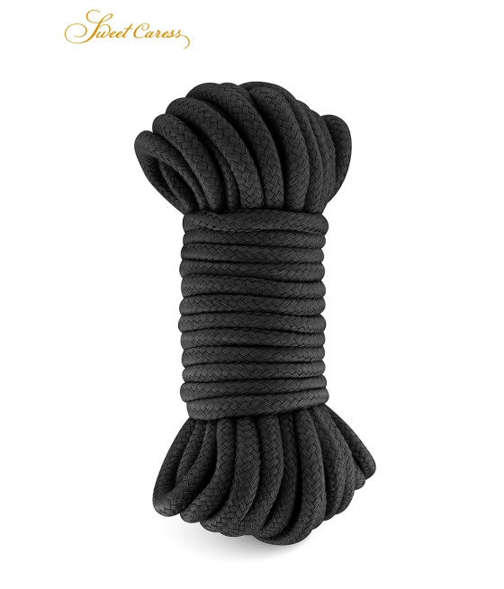 Corde de bondage noire 10m - Sweet Caress