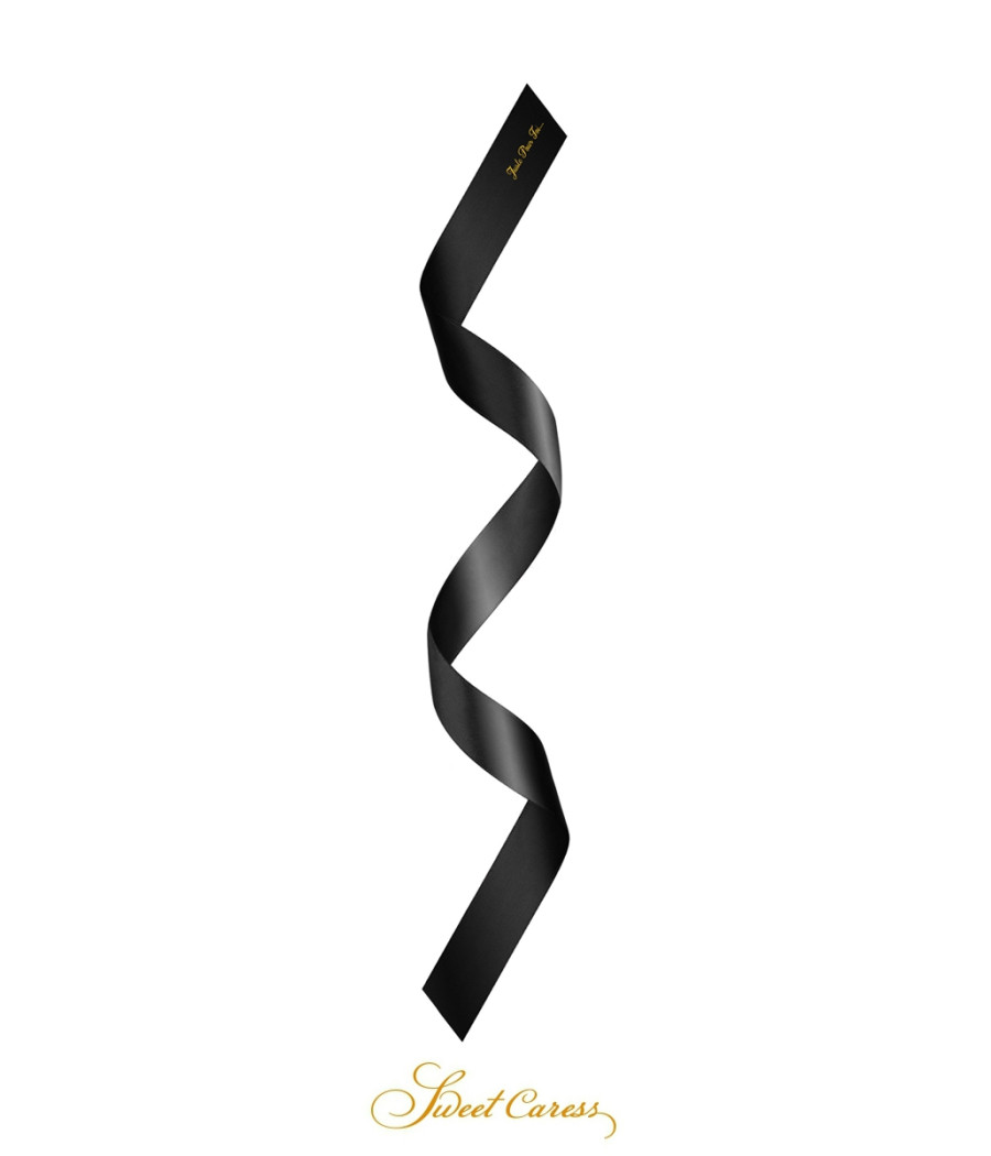 Bandeau BDSM satin noir - Sweet Caress Bandeau BDSM satin noir - Sweet Caress
