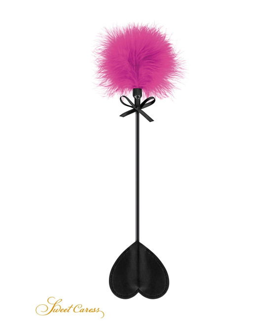Tapette coeur avec pompon fuchsia - Sweet Caress
