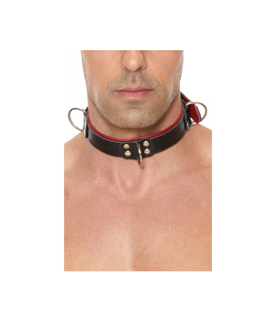 Collier Bondage Deluxe rouge et noir - Ouch!