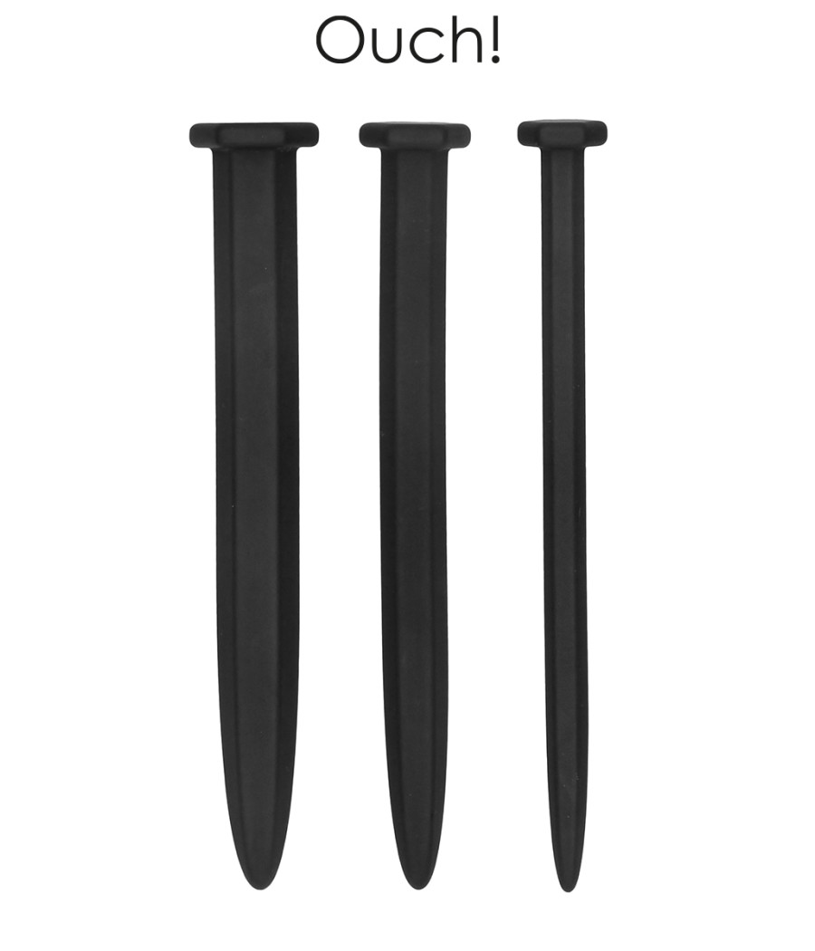 Set de 3 plugs urétraux Grands clous - Ouch! Set de 3 plugs urétraux Grands clous - Ouch!
