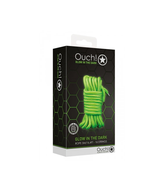 Corde de bondage phosphorescente 5m - Ouch