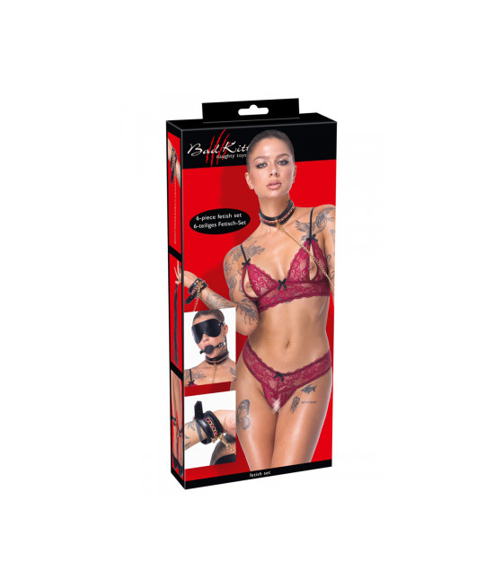 Ensemble 7 pièces Fetish SM noir -  Bad Kitty