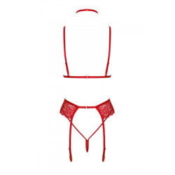 Ensemble 5 pièces Bondage Red Lace Kiss 243 - Kissable
