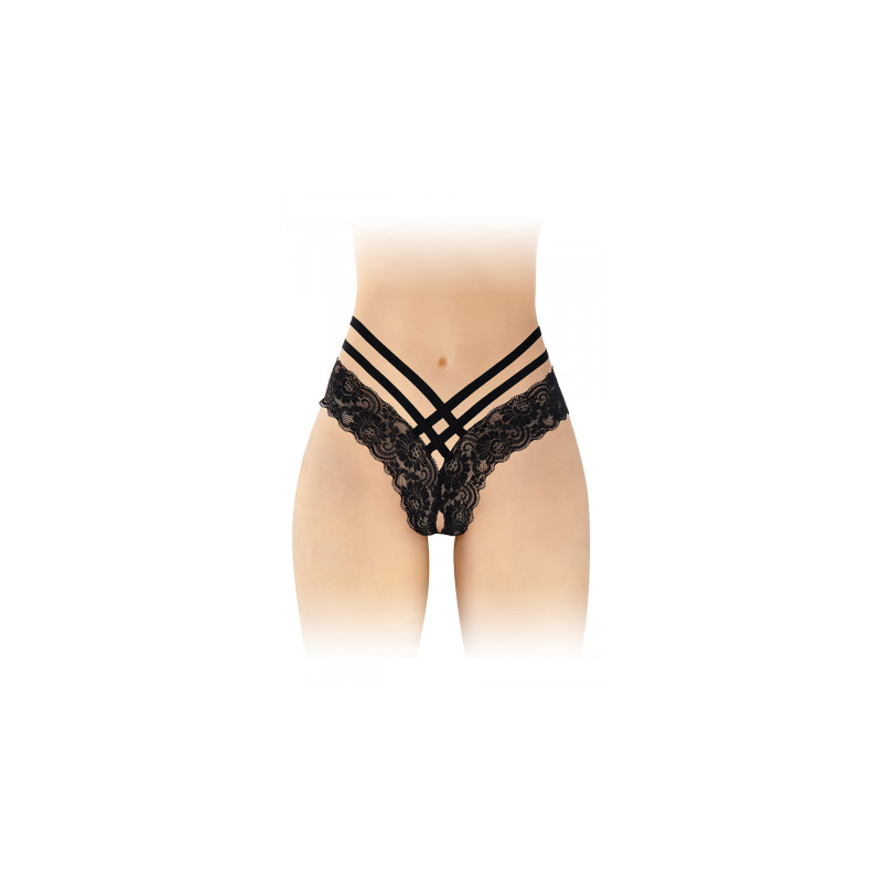 Tanga ouvert Anne - noir
