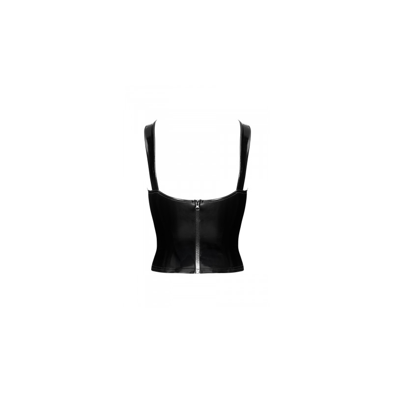 Corset en vinyle Dominae F379 - Noir Handmade