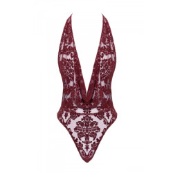 Body en tulle floqué Kink Royal F386 - Noir Handmade