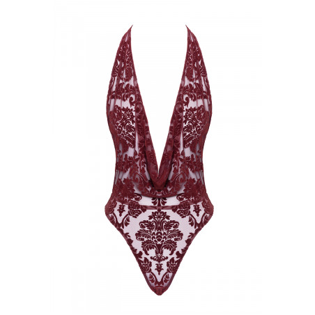 Body en tulle floqué Kink Royal F386 - Noir Handmade