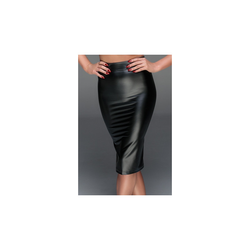 Jupe crayon wet look F152