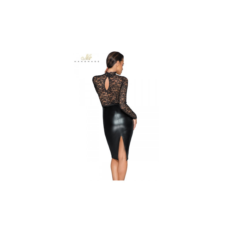 Robe wetlook et dentelle F228