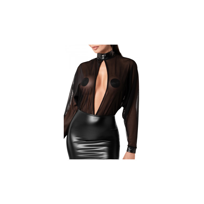 Mini robe Opium F348 wetlook et tulle