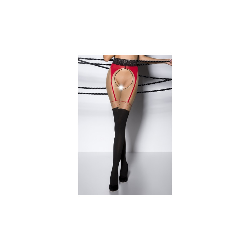 Collants ouverts TI003 - rouge