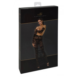 Jupe longue fendue Bondesque F360 - Noir Handmade