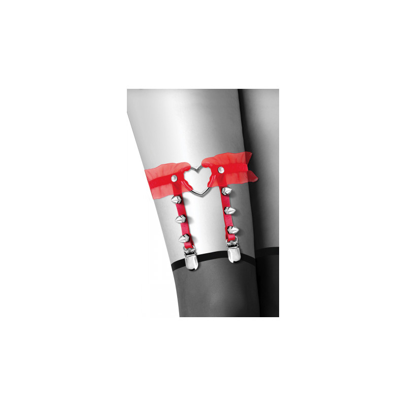 Jarretière rouge avec coeur