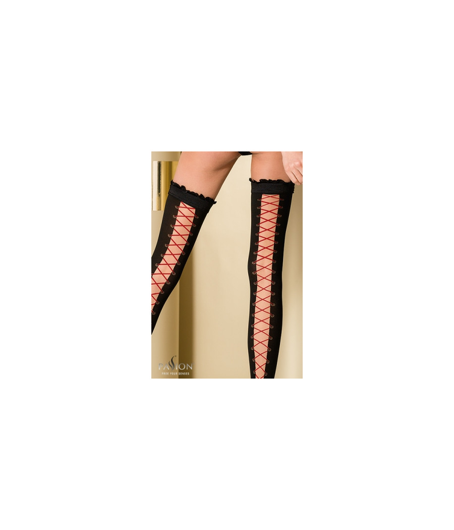 Bas autofixants ST101 Noir et rouge