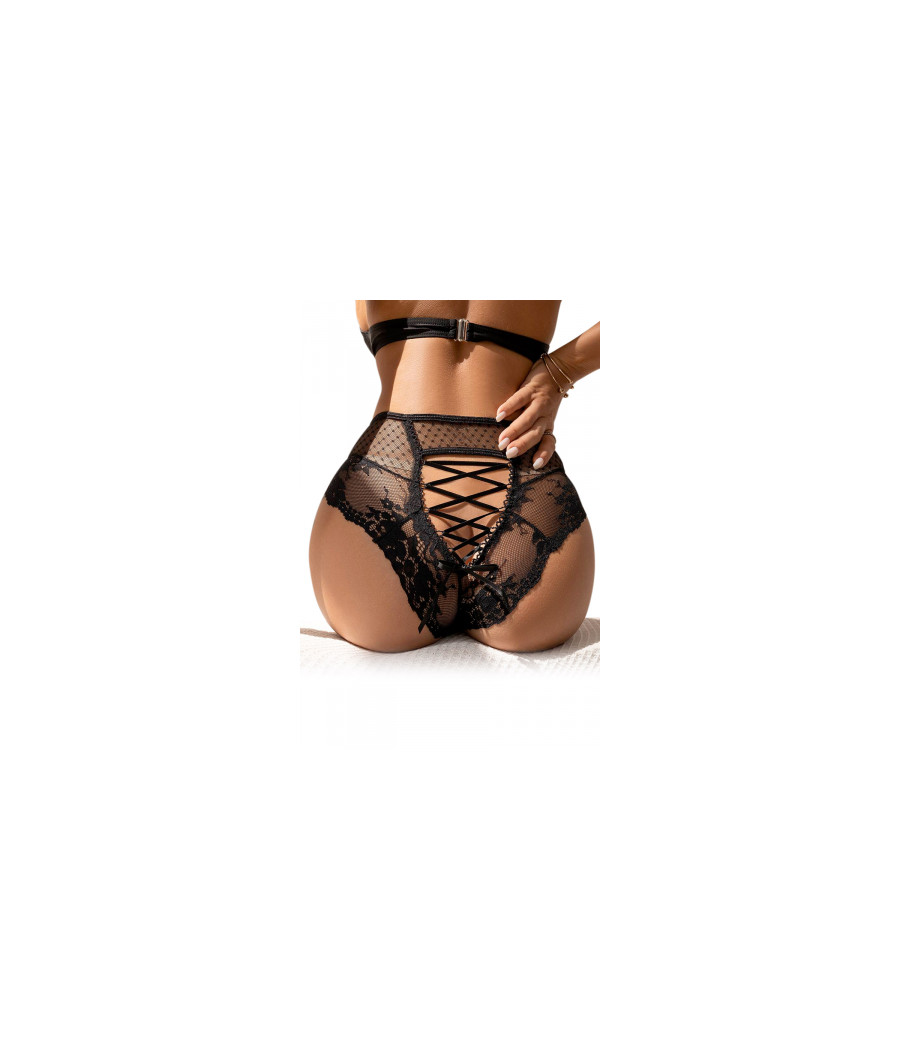 Tanga sexy noir à laçage Tanga sexy noir à laçage