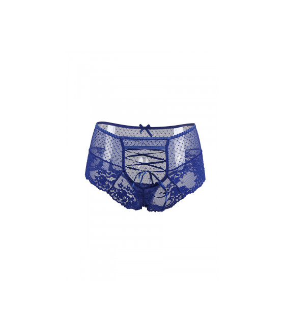 Tanga sexy bleu à laçage