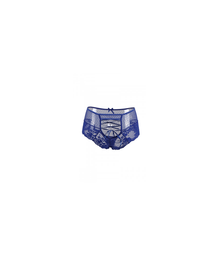 Tanga sexy bleu à laçage