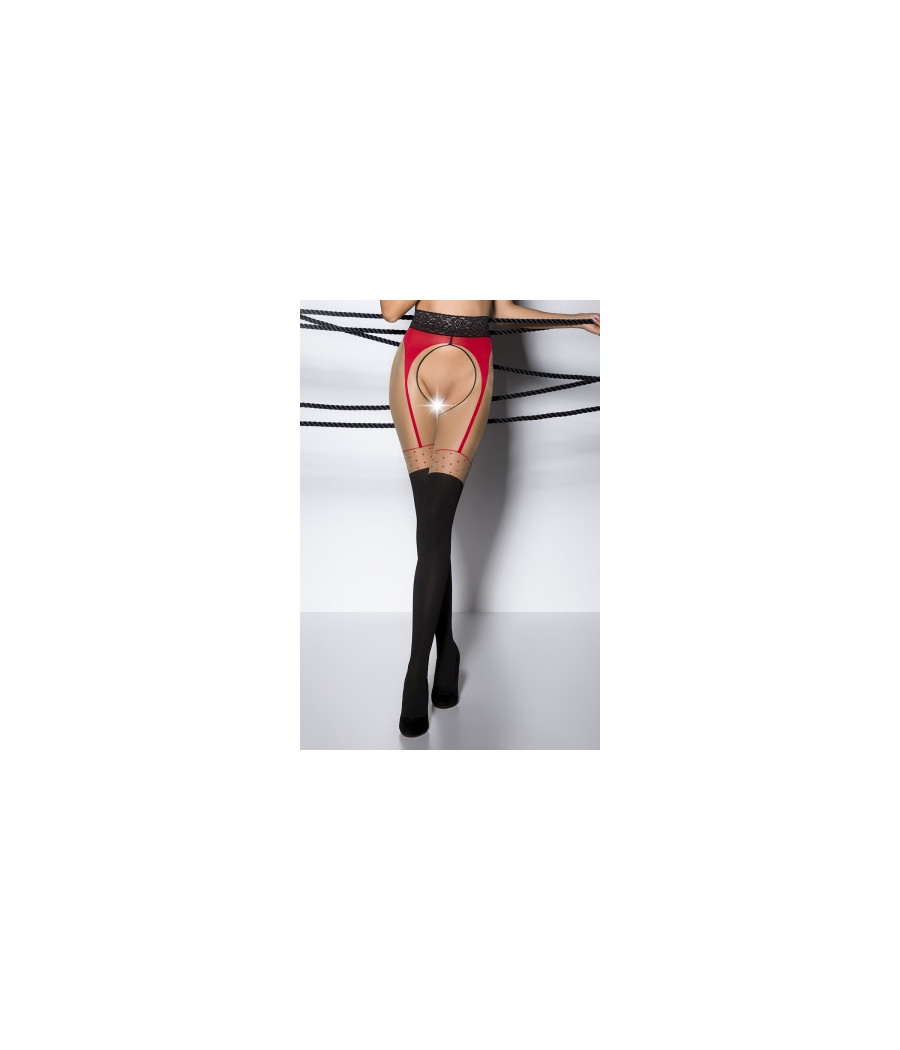 Collants ouverts TI003 - rouge Collants ouverts TI003 - rouge