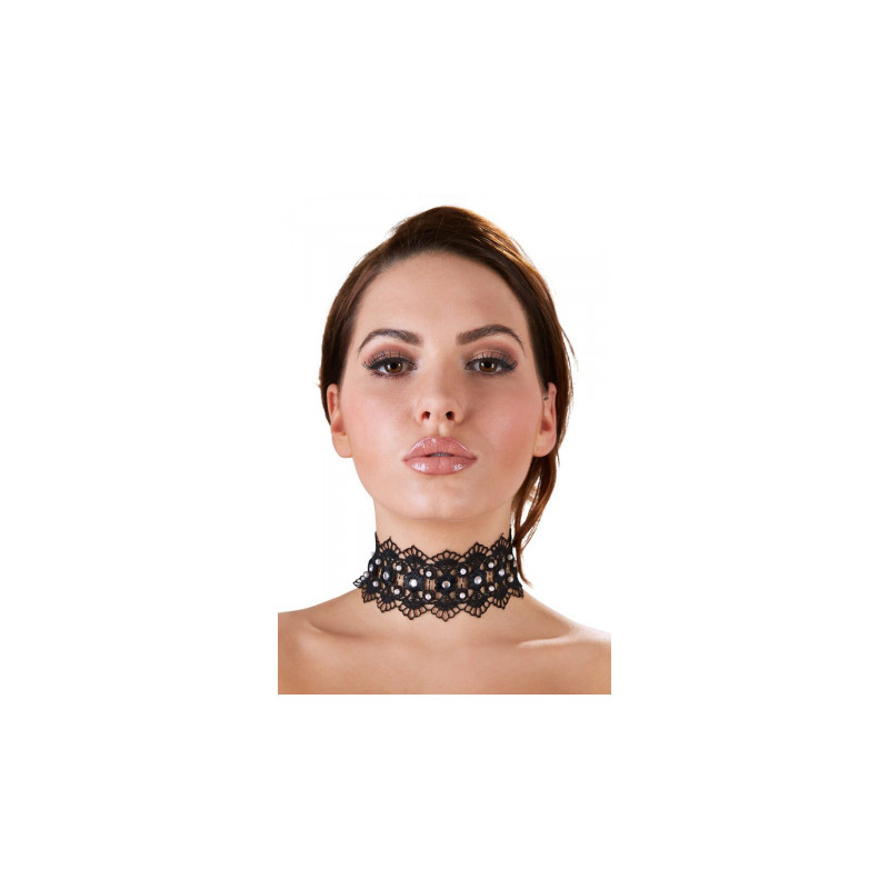 Collier brodé avec strass - Cotelli Accessoires