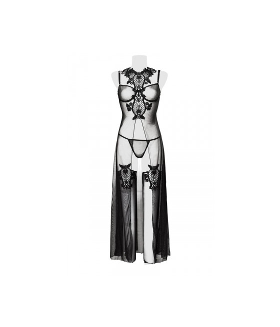 Set déshabillé tulle et dentelle 2 pièces - Grey Velvet