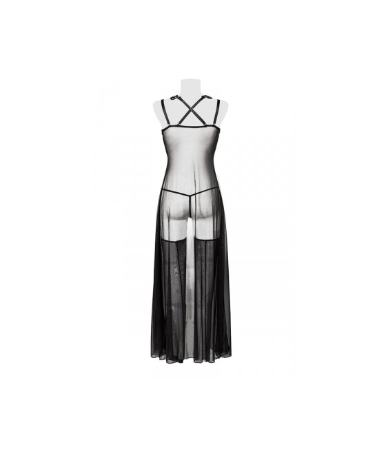 Set déshabillé tulle et dentelle 2 pièces - Grey Velvet