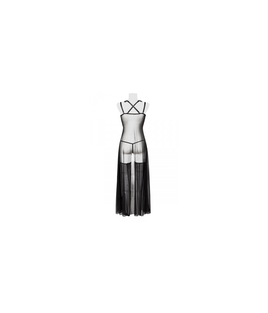 Set déshabillé tulle et dentelle 2 pièces - Grey Velvet