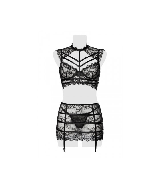 Set érotique jupe à jarretelles et top dentelle - Grey Velvet