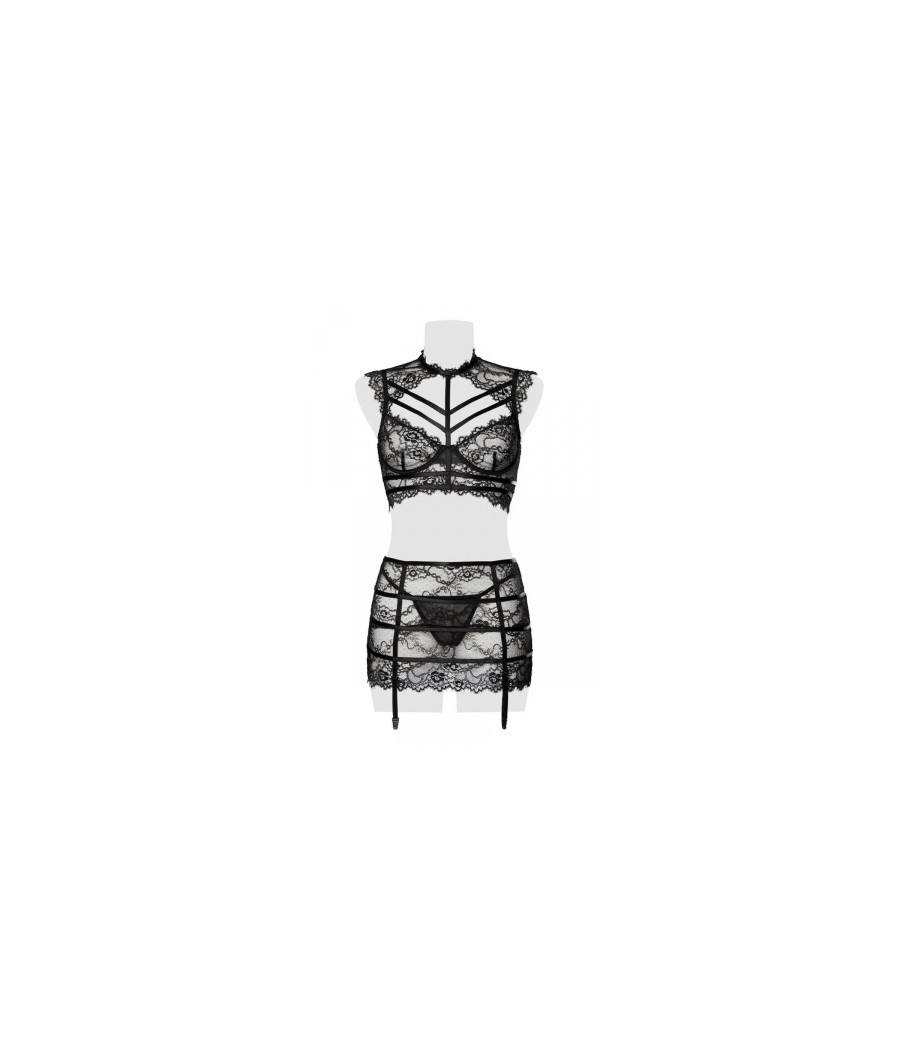 Set érotique jupe à jarretelles et top dentelle - Grey Velvet
