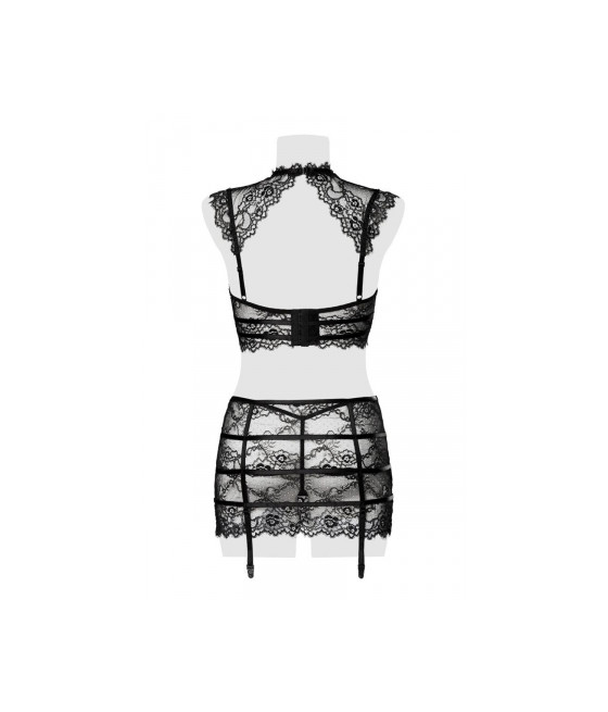 Set érotique jupe à jarretelles et top dentelle - Grey Velvet