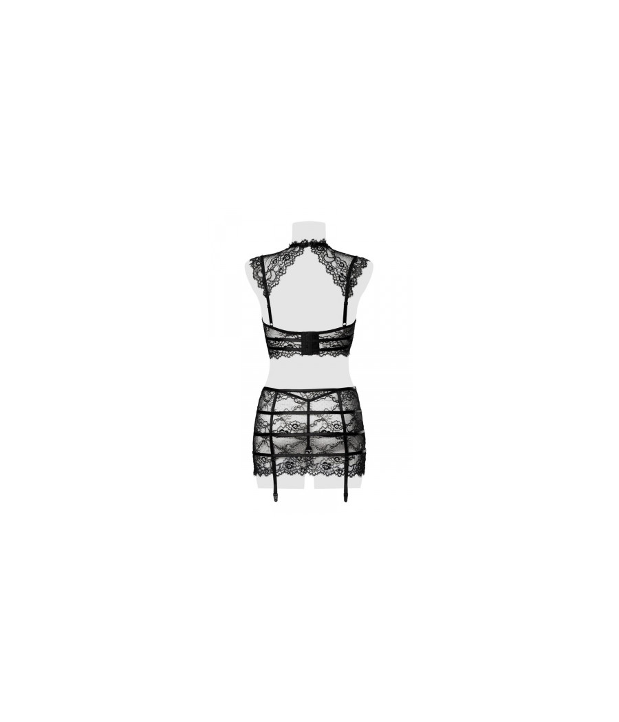 Set érotique jupe à jarretelles et top dentelle - Grey Velvet
