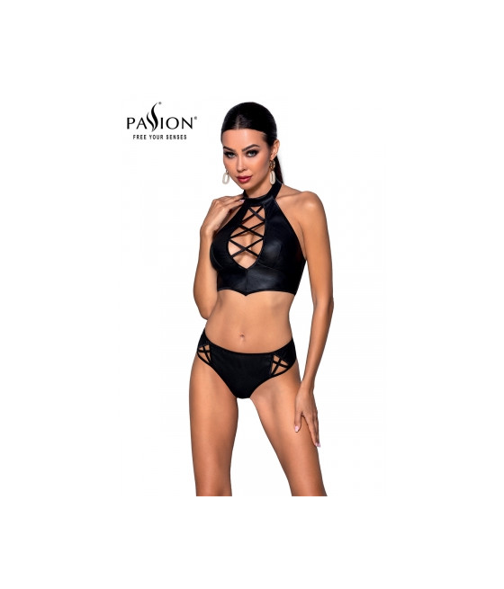 Bustier et string faux cuir Nancy - Passion