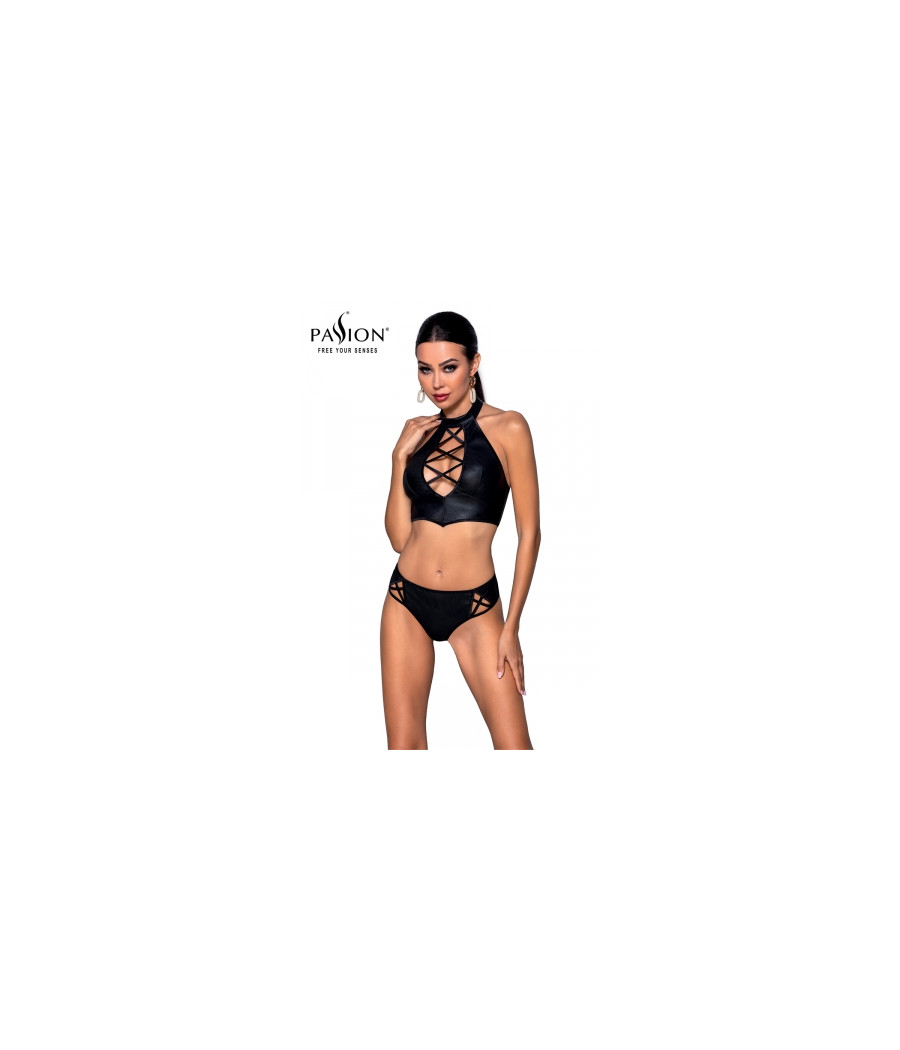 Bustier et string faux cuir Nancy - Passion Bustier et string faux cuir Nancy - Passion