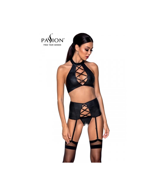 Ensemble sexy faux cuir Nancy - Passion