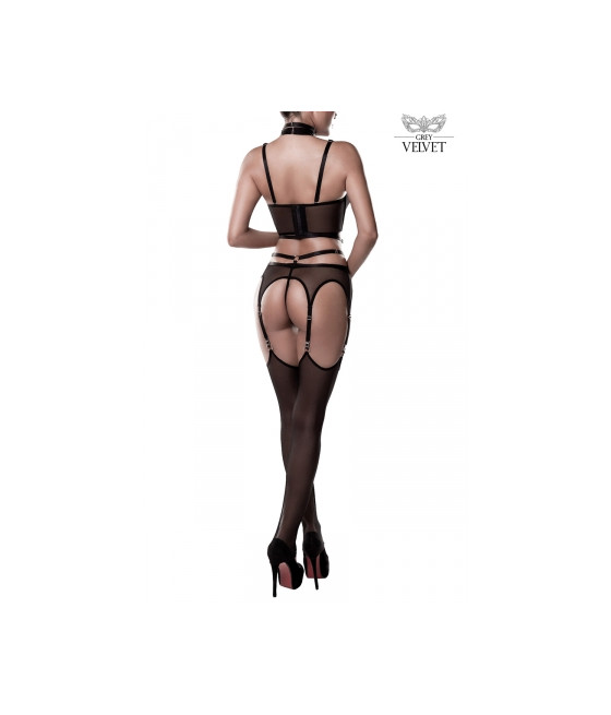 Set sexy fetish harnais et voile - Grey Velvet