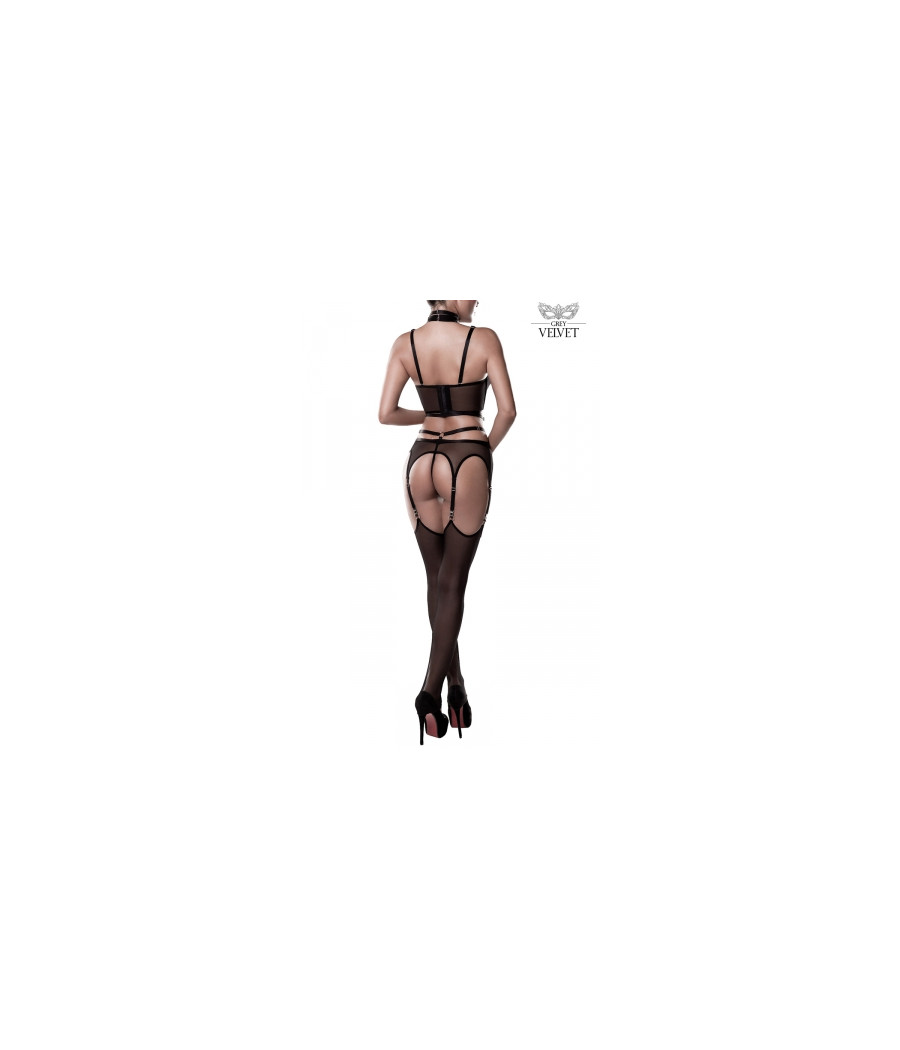 Set sexy fetish harnais et voile - Grey Velvet