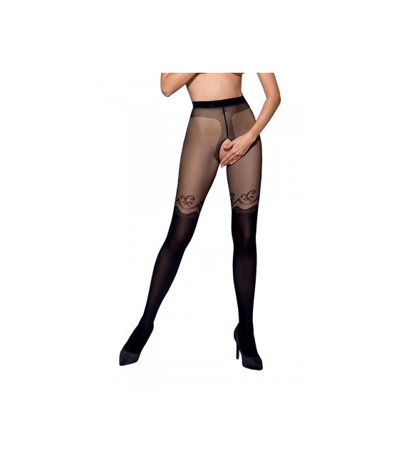 Collants ouverts TI012 20/40 deniers - noir