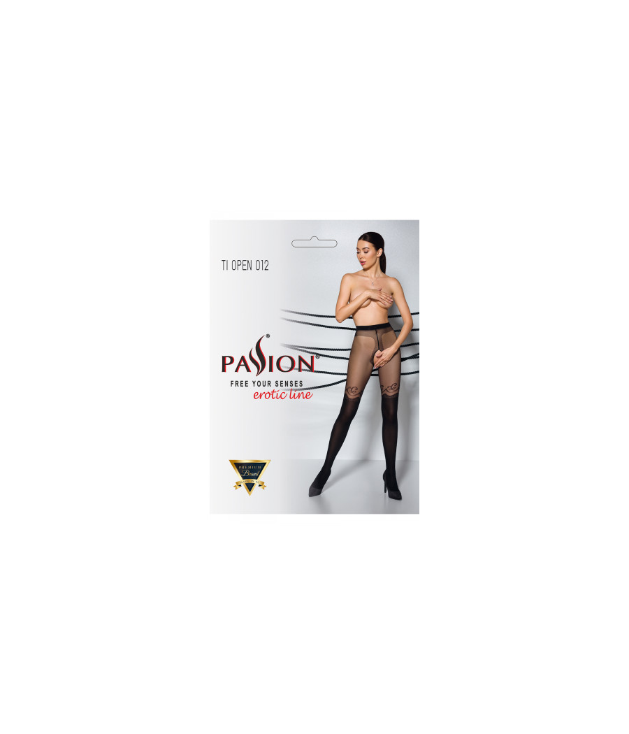 Collants ouverts TI012 20/40 deniers - noir