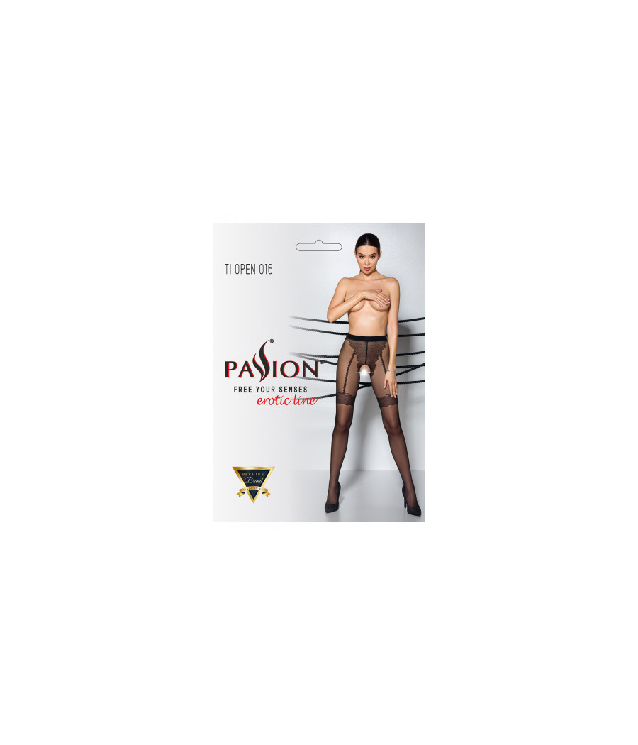 Collants ouverts TI016 20 deniers - noir