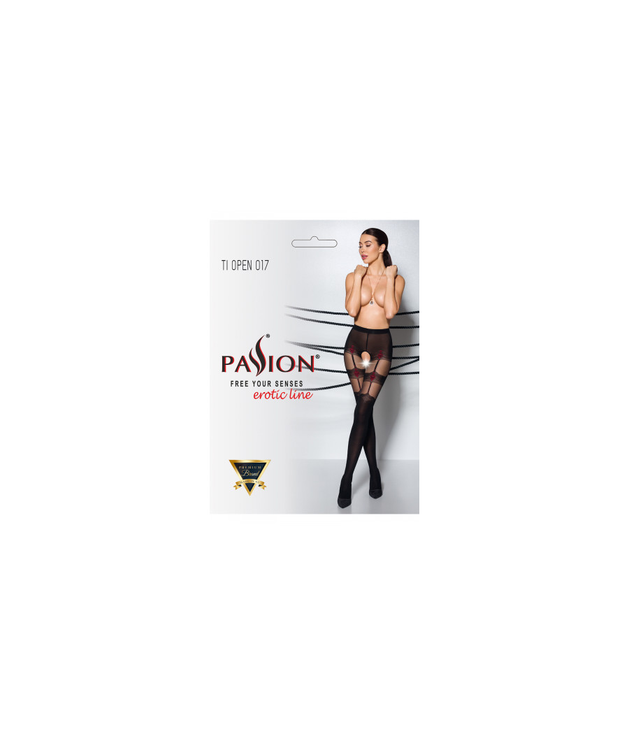 Collants ouverts TI017 20/40 deniers - noir