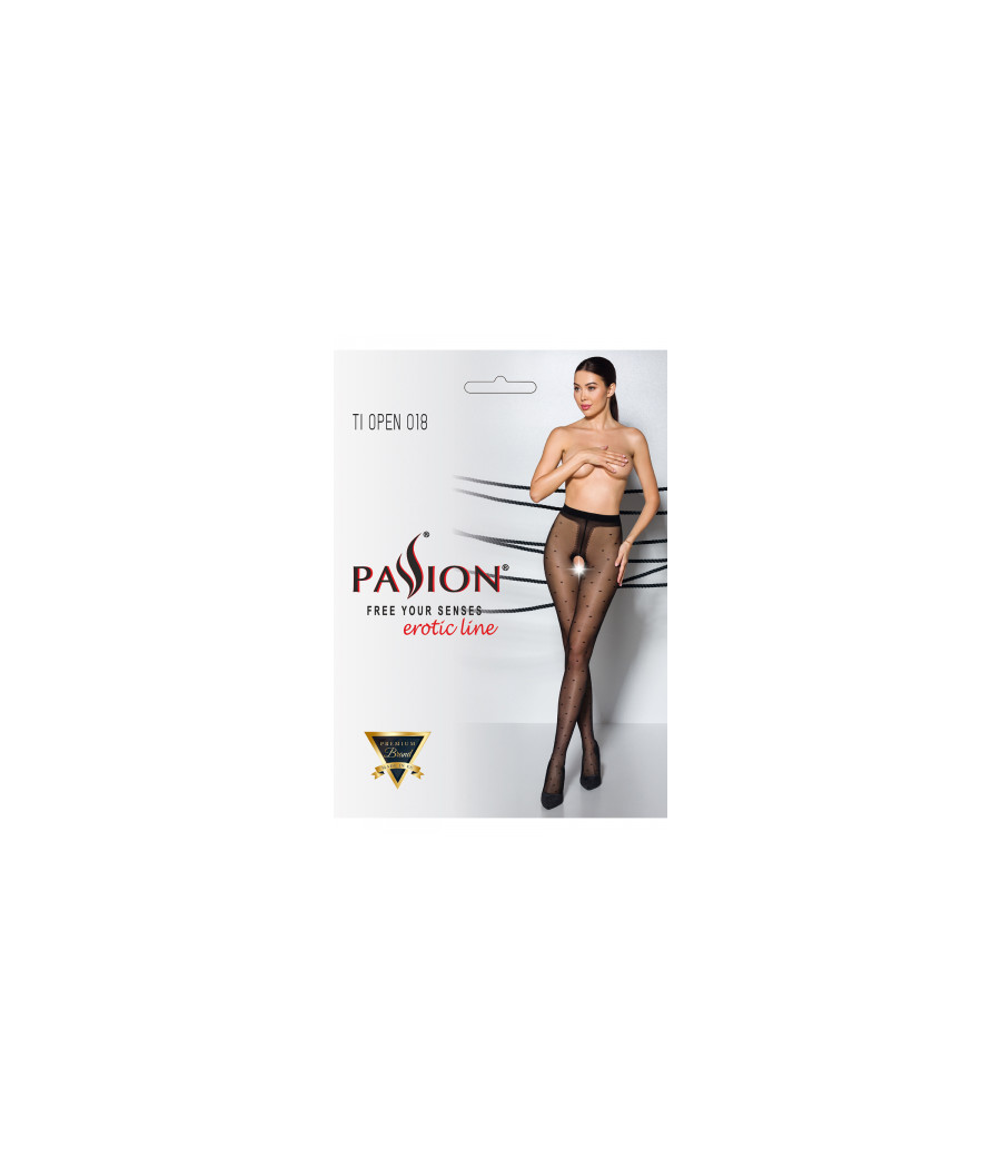 Collants ouverts TI018 20 deniers - noir