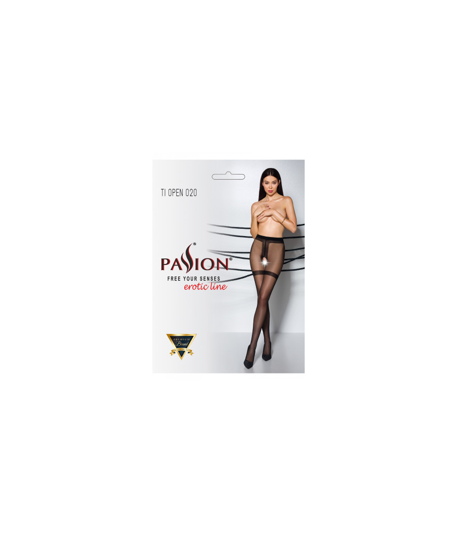 Collants ouverts TI020 20 deniers - noir