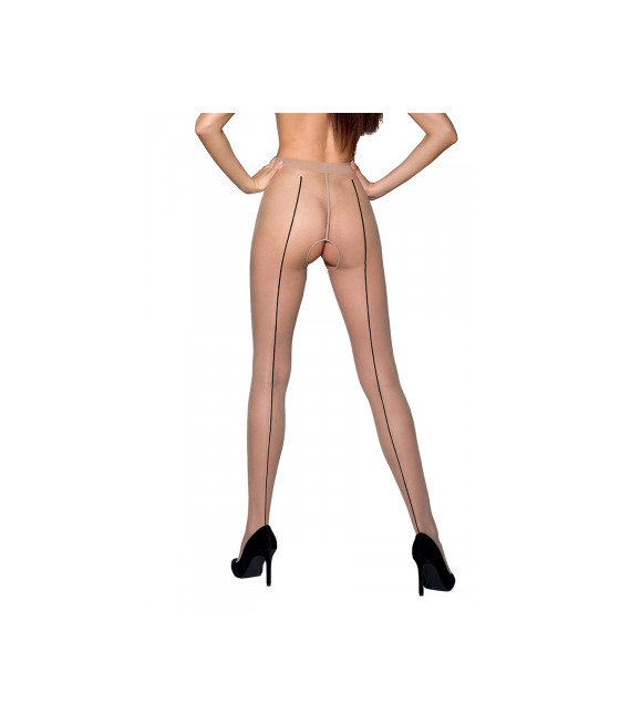 Collants ouverts couture TI022 - beige