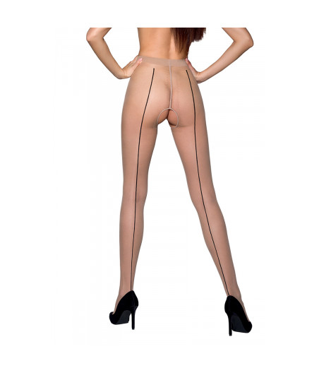 Collants ouverts couture TI022 - beige
