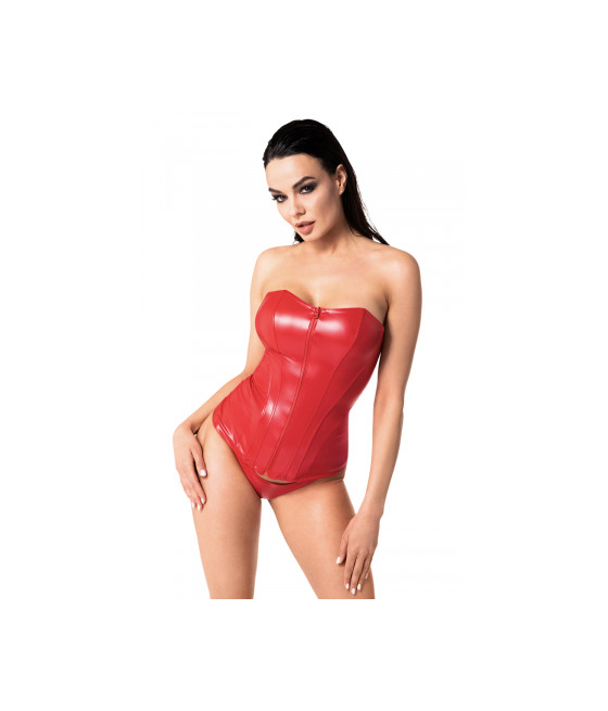 Corset rouge Mysteria F355 wetlook
