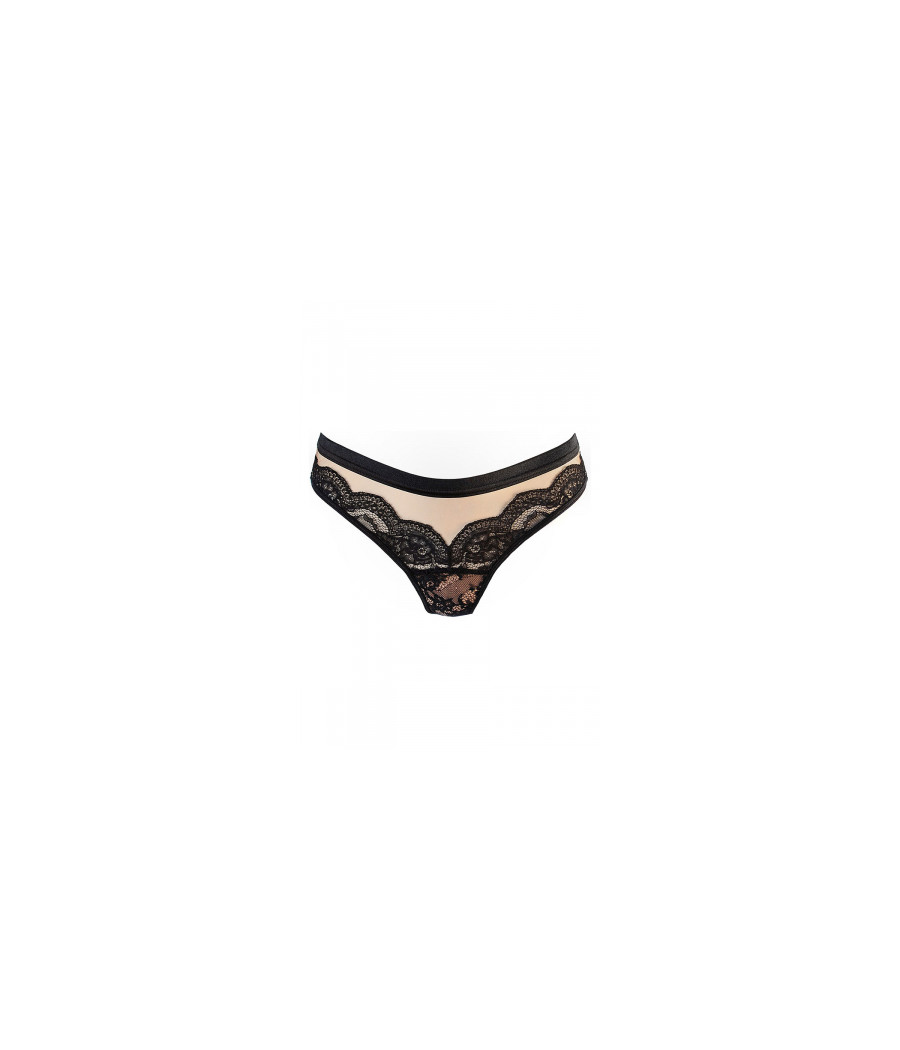 String tulle et dentelle noir V-10718 - Axami