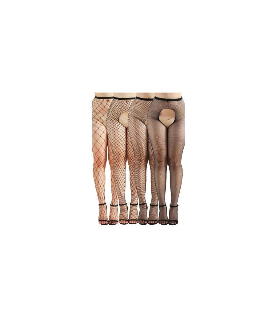 Pack 4 collants ouverts résille Pack 4 collants ouverts résille