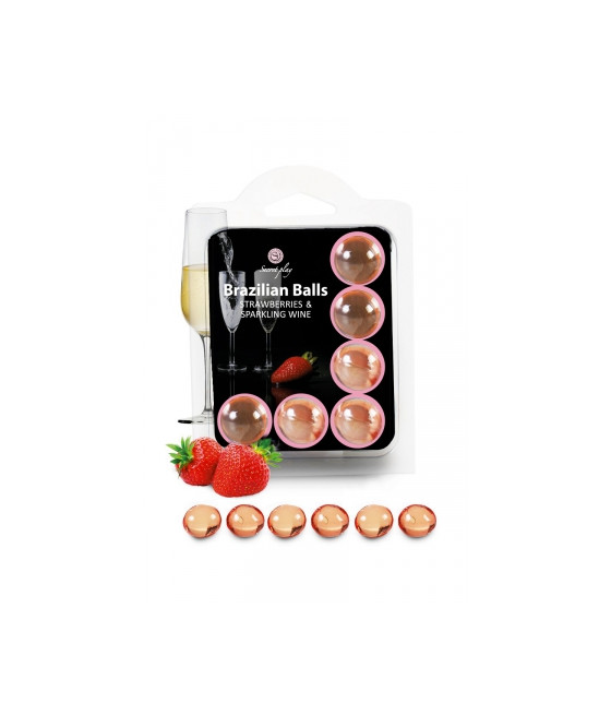 6 Brazilian Balls - fraise & champagne
