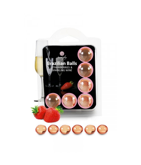 6 Brazilian Balls - fraise & champagne