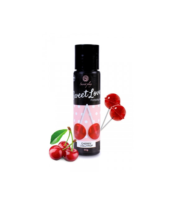 Lubrifiant comestible sucette à la cerise -  60 ml